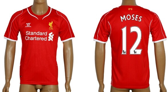 2014/15 Liverpool FC #12 Moses Home Soccer AAA+ T-Shirt