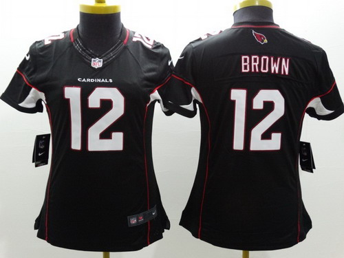Nike Arizona Cardinals #12 John Brown Black Limited Womens Jersey