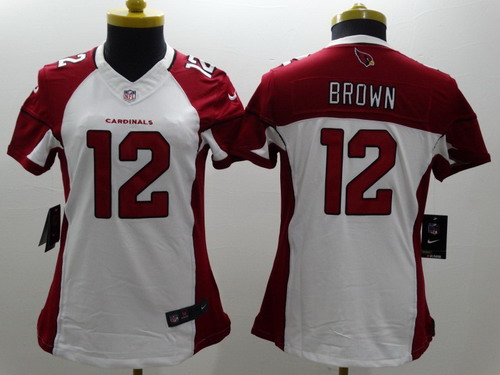Nike Arizona Cardinals #12 John Brown White Limited Womens Jersey