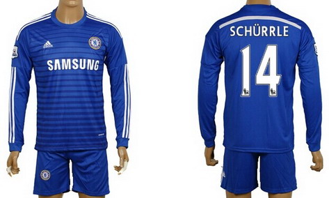 2014/15 Chelsea FC #14 Schurrle Home Long Sleeve Shirt Kit