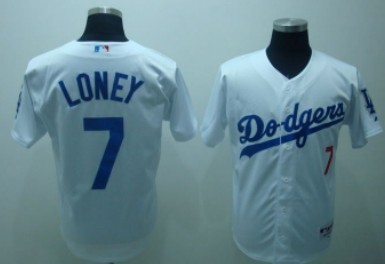 Los Angeles Dodgers #7 Loney White Jersey
