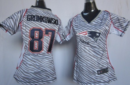 Nike New England Patriots #87 Rob Gronkowski 2012 Womens Zebra Fashion Jersey