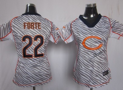 Nike Chicago Bears #22 Matt Forte 2012 Womens Zebra Fashion Jersey