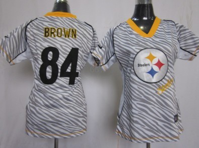 Nike Pittsburgh Steelers #84 Antonio Brown 2012 Womens Zebra Fashion Jersey