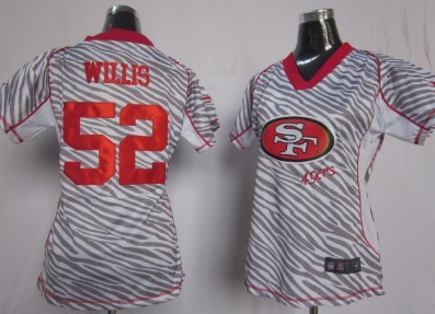 Nike San Francisco 49ers #52 Patrick Willis 2012 Womens Zebra Fashion Jersey