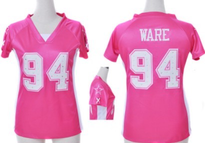 Nike Dallas Cowboys #94 DeMarcus Ware 2012 Pink Womens Draft Him II Top Jersey