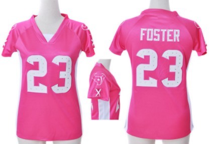 Nike Houston Texans #23 Arian Foster 2012 Pink Womens Draft Him II Top Jersey