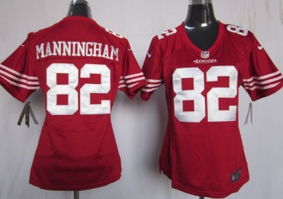 Nike San Francisco 49ers #82 Mario Manningham Red Game Womens Jersey