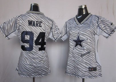 Nike Dallas Cowboys #94 DeMarcus Ware 2012 Womens Zebra Fashion Jersey