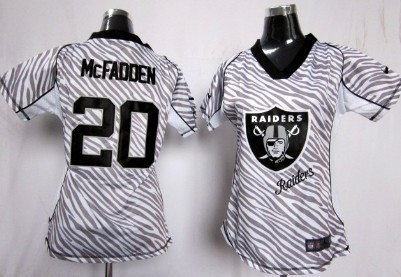 Nike Oakland Raiders #20 Darren Mcfadden 2012 Womens Zebra Fashion Jersey