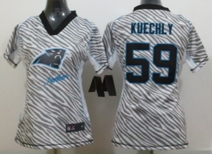Nike Carolina Panthers #59 Luke Kuechly 2012 Womens Zebra Fashion Jersey