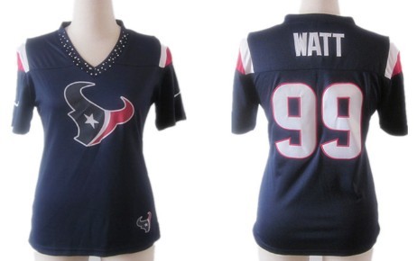 Nike Houston Texans #99 J.J. Watt 2012 Blue Womens Field Flirt Fashion Jersey
