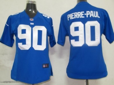 Nike New York Giants #90 Jason Pierre-Paul Blue Game Womens Jersey