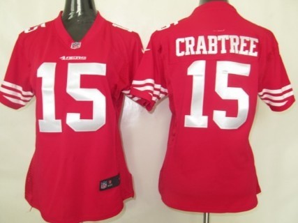 Nike San Francisco 49ers #15 Michael Crabtree Red Game Womens Jersey