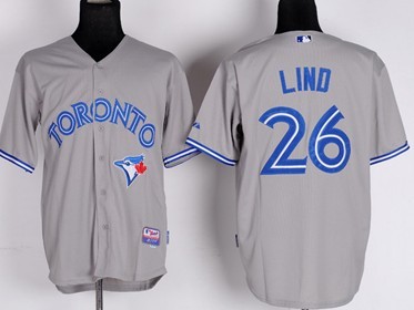 Toronto Blue Jays #26 Adam Lind Gray Jersey