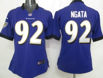 Nike Baltimore Ravens #92 Haloti Ngata Purple Game Womens Jersey