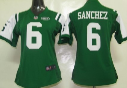 Nike New York Jets #6 Mark Sanchez Green Game Womens Jersey