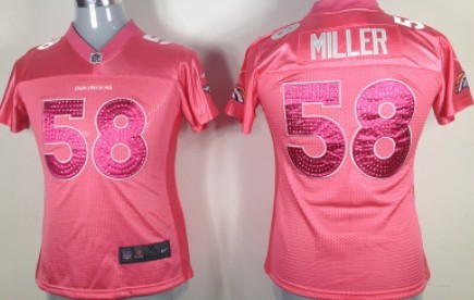 Nike Denver Broncos #58 Von Miller Pink Sweetheart Diamond Womens Jersey