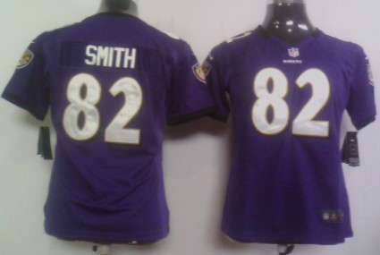 Nike Baltimore Ravens #82 Torrey Smith Purple Game Womens Jersey