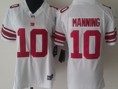 Nike New York Giants #10 Eli Manning White Game Womens Jersey