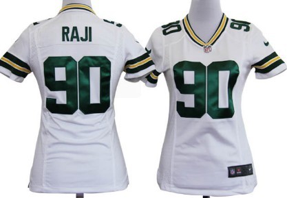 Nike Green Bay Packers #90 B.J. Raji White Game Womens Jersey