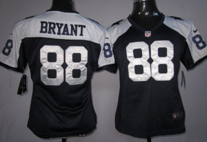 Nike Dallas Cowboys #88 Dez Bryant Blue Thanksgiving Game Womens Jersey
