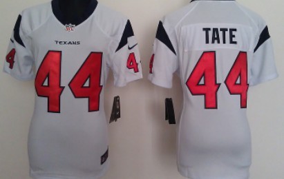Nike Houston Texans #44 Ben Tate White Game Womens Jersey