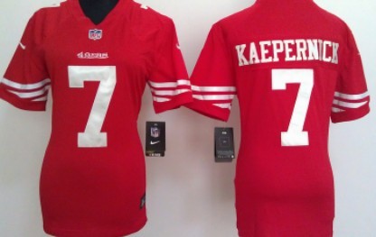 Nike San Francisco 49ers #7 Colin Kaepernick Red Game Womens Jersey