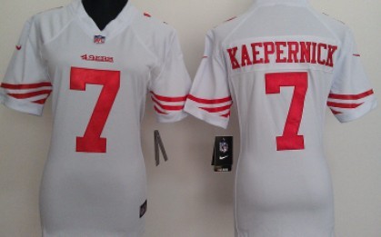 Nike San Francisco 49ers #7 Colin Kaepernick White Game Womens Jersey