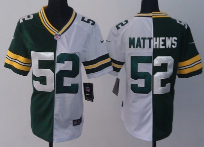 Nike Green Bay Packers #52 Clay Matthews Green/White Two Tone Womens Jersey