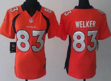 Nike Denver Broncos #83 Wes Welker Orange Game Womens Jersey