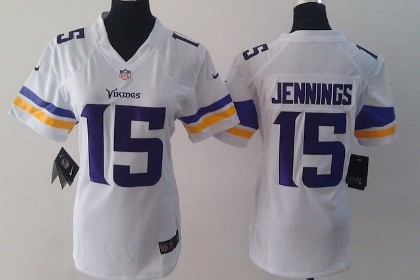 Nike Minnesota Vikings #15 Greg Jennings 2013 White Game Womens Jersey