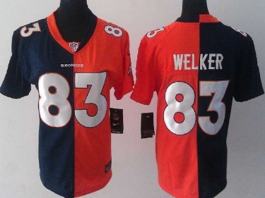 Nike Denver Broncos #83 Wes Welker Blue/Orange Two Tone Womens Jersey