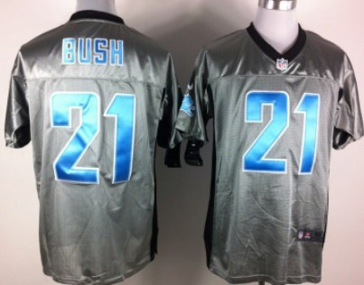 Nike Detroit Lions #21 Reggie Bush Gray Shadow Elite Jersey