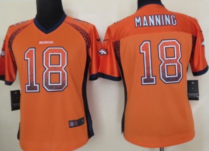 Nike Denver Broncos #18 Peyton Manning 2013 Drift Fashion Orange Womens Jersey