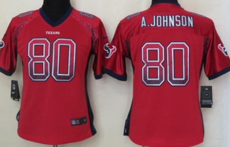 Nike Houston Texans #80 Andre Johnson 2013 Drift Fashion Red Womens Jersey