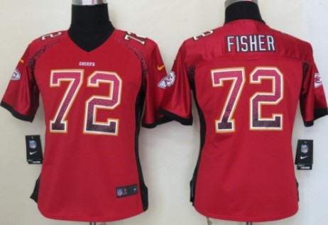 Nike Kansas City Chiefs #72 Eric Fisher 2013 Drift Fashion Red Womens Jersey