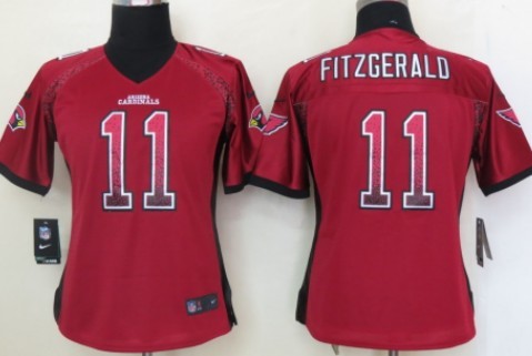 Nike Arizona Cardinals #11 Larry Fitzgerald 2013 Drift Fashion Red Womens Jersey