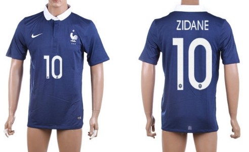 2014 World Cup France #10 Zidane Home Soccer AAA+ T-Shirt