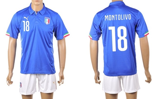 2014 World Cup Italy #18 Montolivo Home Soccer Shirt Kit