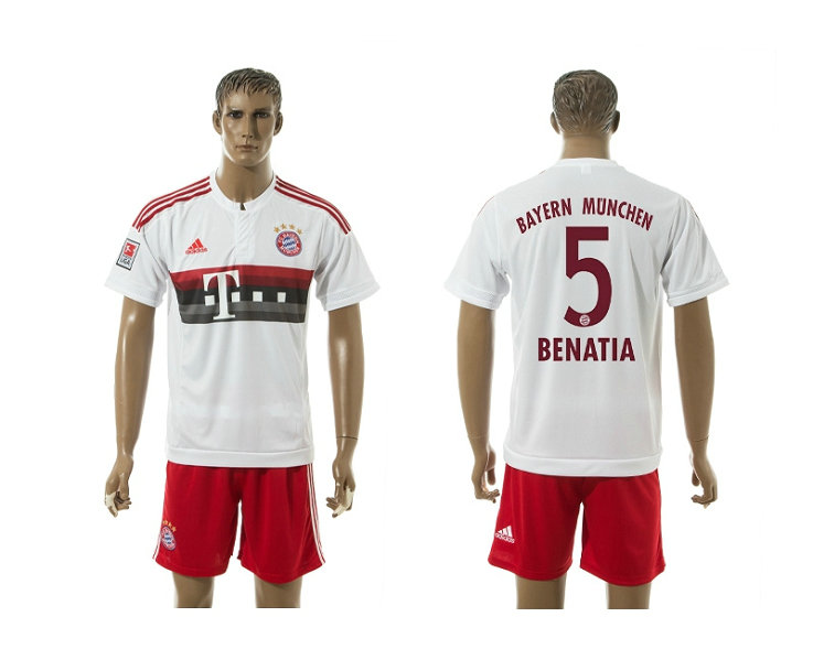 2015-2016 Bayern Munich Soccer Jersey Uniform Short Sleeves White #5 BENATIA