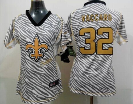 Nike New Orleans Saints #32 Kenny Vaccaro 2012 Womens Zebra Fashion Jersey