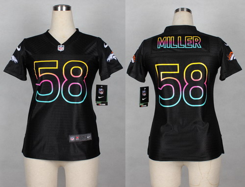 Nike Denver Broncos #58 Von Miller Pro Line Black Fashion Womens Jersey