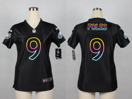 Nike Philadelphia Eagles #9 Nick Foles Pro Line Black Fashion Womens Jersey