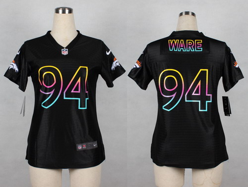 Nike Denver Broncos #94 DeMarcus Ware Pro Line Black Fashion Womens Jersey