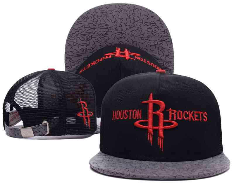 Houston Rockets Mesh Snapback Hat Black-TX10