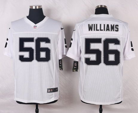 Men's Oakland Raiders #56 Chase Williams White Road NFL Nike Elite Jersey