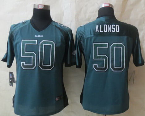Nike Philadelphia Eagles #50 Kiko Alonso Drift Fashion Green Womens Jersey