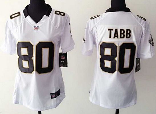 Women's New Orleans Saints #80 Jack Tabb Nike White Game Jersey